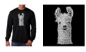 LA Pop Art Men's Word Art Long Sleeve T-Shirt- Llama